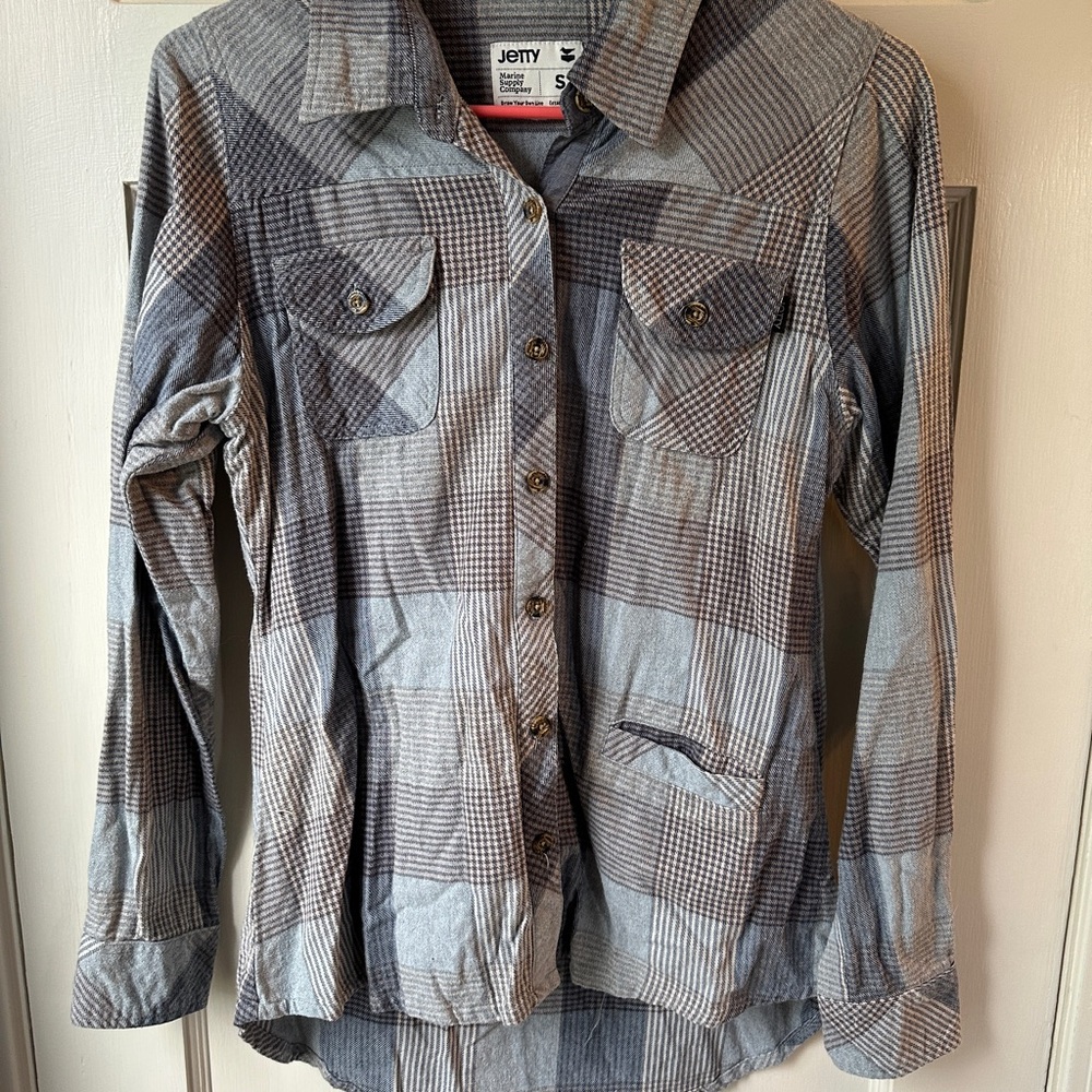 Jetty Women's Plaid Button Down Tailored Shirt